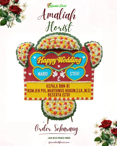 Karangan Papan Bunga Pernikahan di Pondokagung